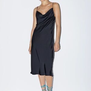 Zara Black Cowl Neck Dress